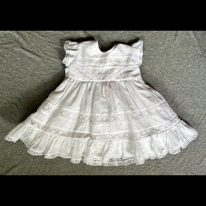 Baby Girl's Fully Lined 3 Layer Petticoat Sleeveless White Lace Pintuck Dress